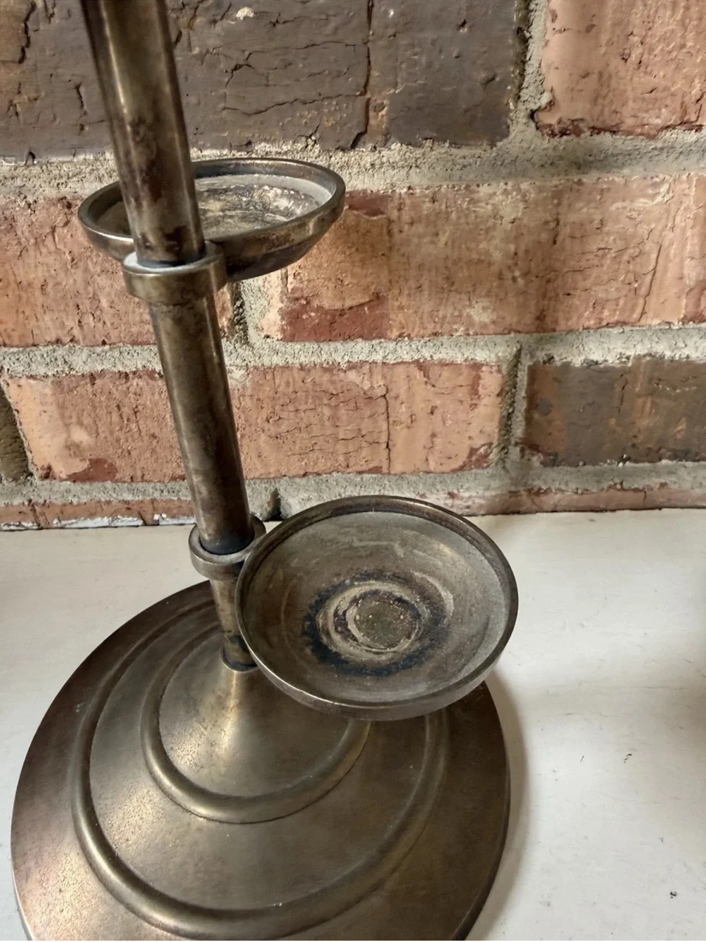 Pottery Barn Brass-Tone Tiered Metal Candle Stand